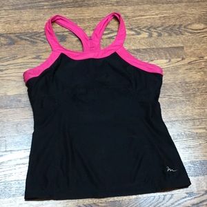 Black and Pink Racerback Tank Top